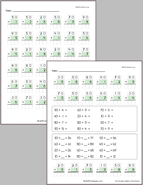 addition worksheets for 2nd graders free with no login mathworksheets com