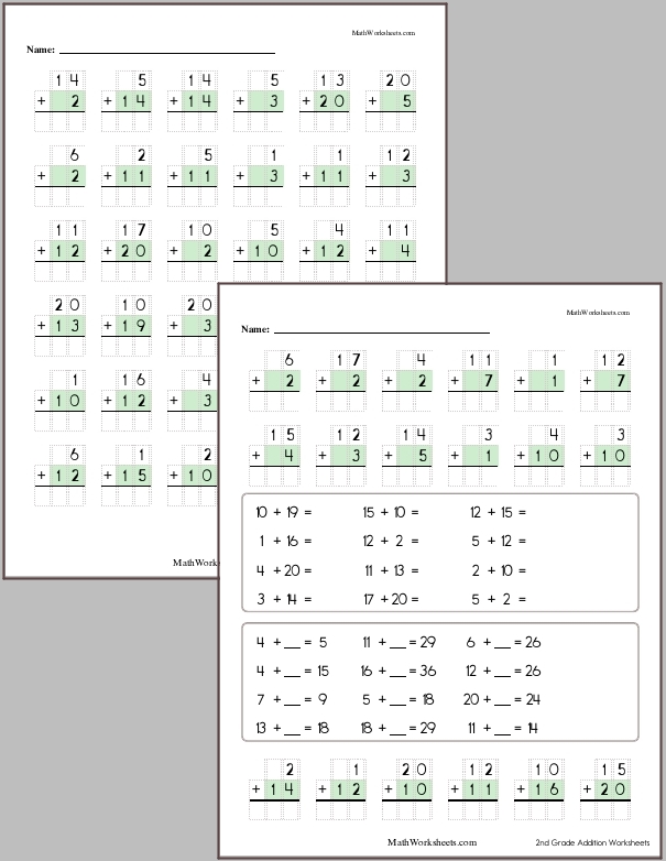 2nd grade printable math worksheets